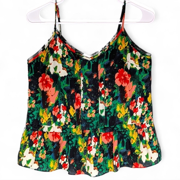 Kimchi Blue Tops - Kimchi Blue Floral Peplum Cami Boho Cottagecore Western Spaghetti Strap Tank Top